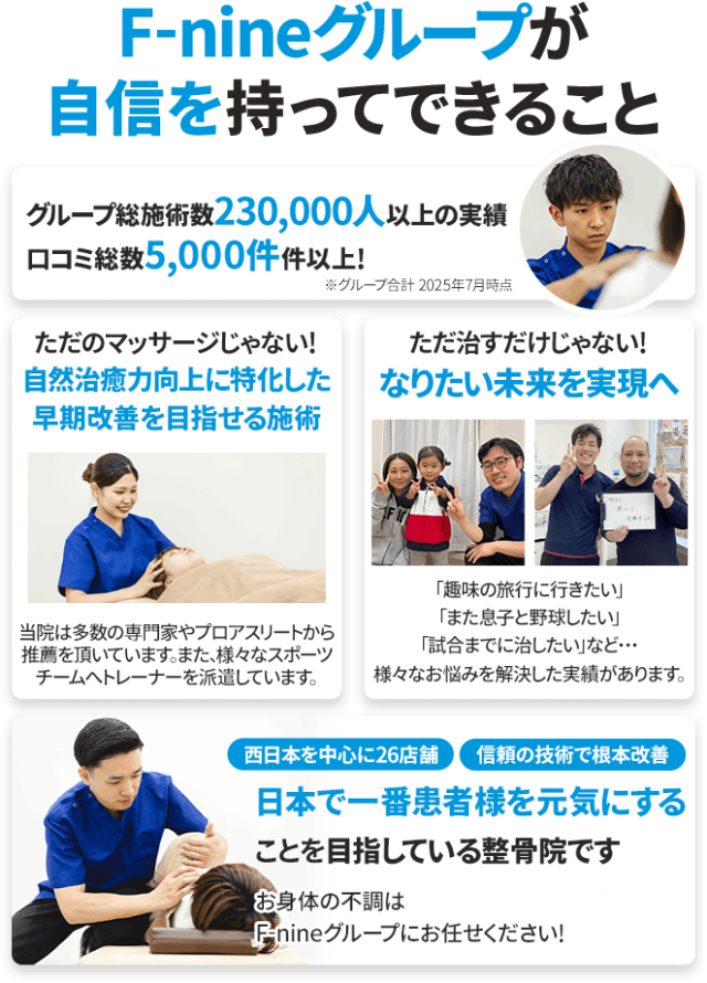F-nineグループが自信を持ってできることをご紹介